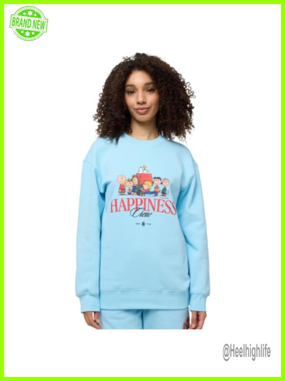 Samii Ryan Peanuts Happiness Crewneck Sweatshirt Relaxed Fit Women's
